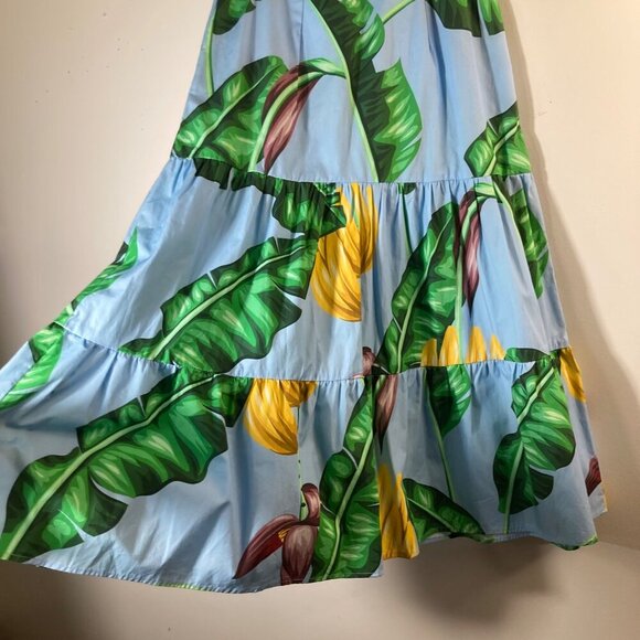 Womens Maude Vivante Ada Tropical Floral Tiered Midi Skirt XS Pockets #33 - Picture 3 of 8